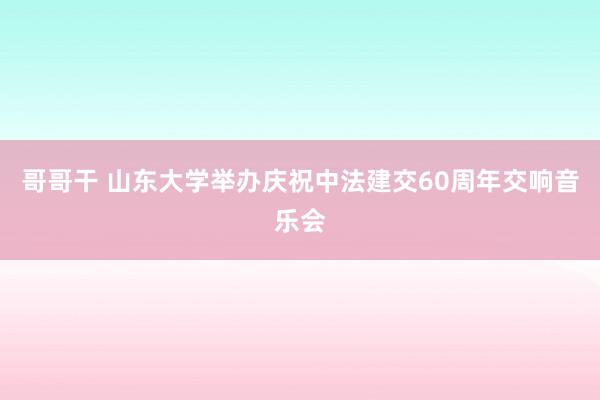哥哥干 山东大学举办庆祝中法建交60周年交响音乐会