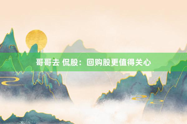 哥哥去 侃股：回购股更值得关心