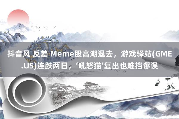 抖音风 反差 Meme股高潮退去，游戏驿站(GME.US)连跌两日，‘吼怒猫‘复出也难挡谬误