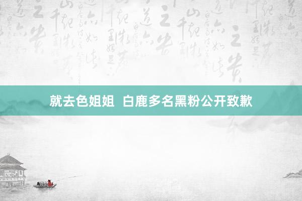 就去色姐姐  白鹿多名黑粉公开致歉
