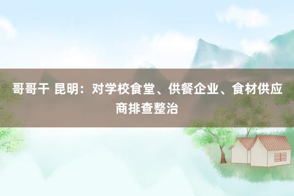 哥哥干 昆明：对学校食堂、供餐企业、食材供应商排查整治