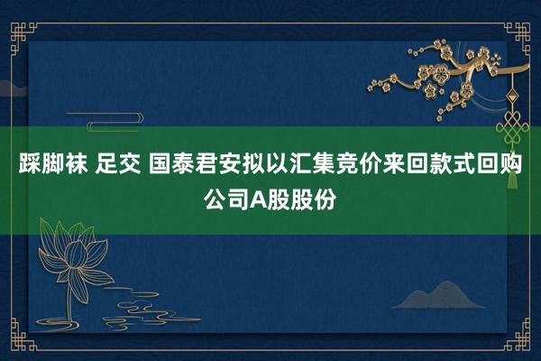 踩脚袜 足交 国泰君安拟以汇集竞价来回款式回购公司A股股份